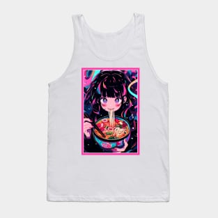 Cute Anime Girl |  Ramen Noodles | Hentaii Chibi Kawaii Design Tank Top